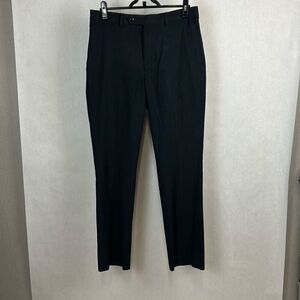 Roundtree & Yorke TravelSmart Mens Pants Slacks Sz 32x32 Charcoal Black Check